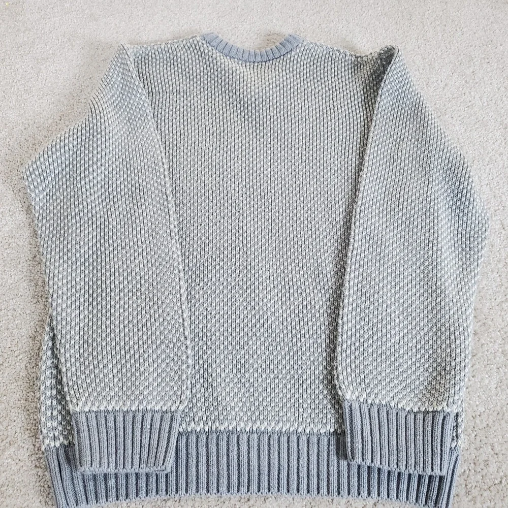 Gymboree Youth Boy's Sweater SZ L 10-12 Gray & White V-neck Long Sleeve NWTG